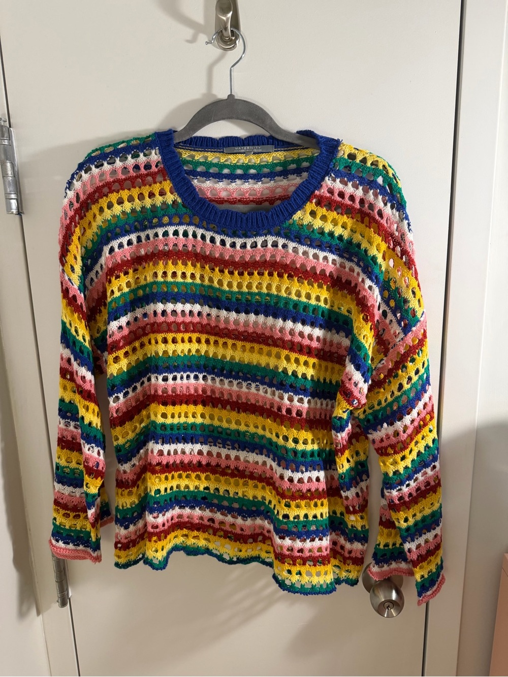 Striped crochet sweater